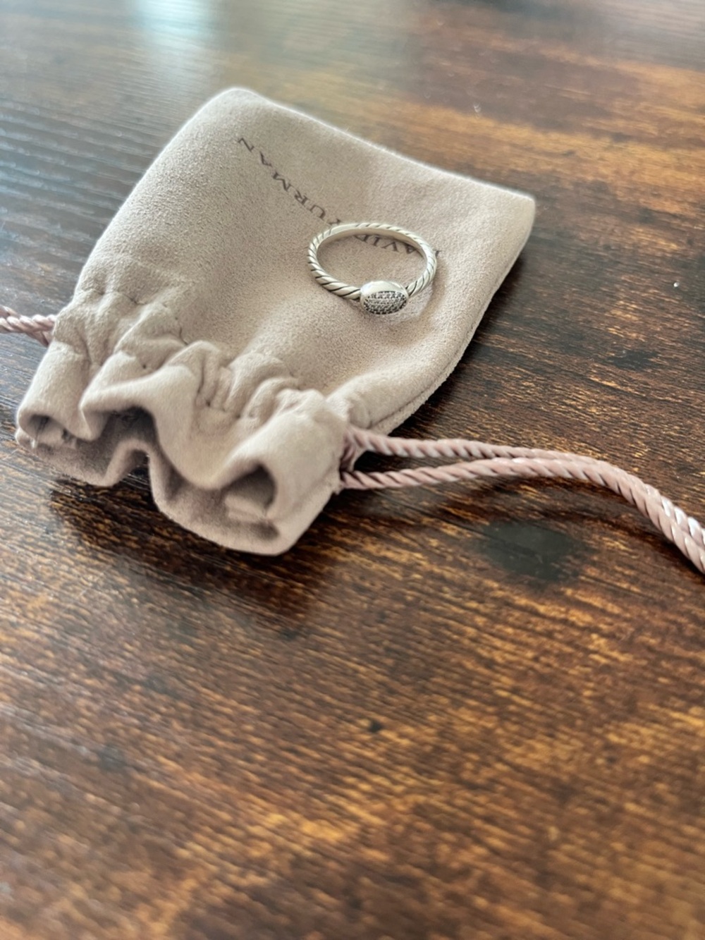 David Yurman Sterling Cable Petite Pavé Ring - Silver
